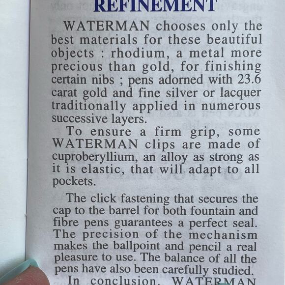 Waterman Expert II Ballpoint Pen Black Lacquer Paris France Blue Ink NOS - Picture 11 of 14